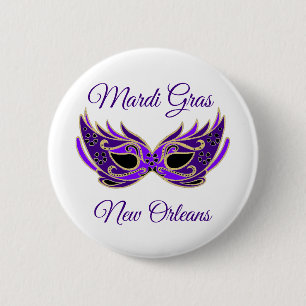 Badge Rond 5 Cm Mardi Gras New Orleans Mask