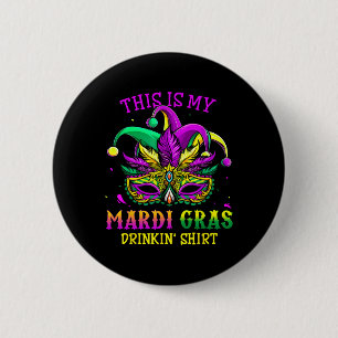 Badge Rond 5 Cm Mardi Gras Party Retro Nouvelle-Orléans Boire des
