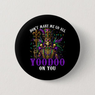 Badge Rond 5 Cm Mardi Gras Prêtre Top Hat New Orleans sorcier doct
