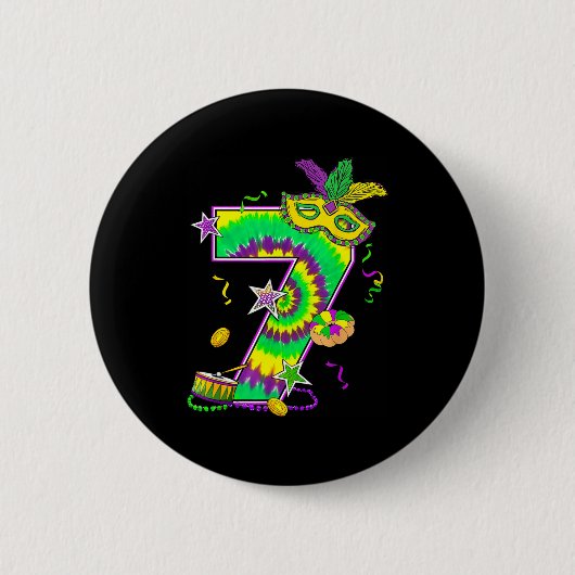 Badge Rond 5 Cm Mardi Gras Six Seven 6 7 Matching Costume Couple M (Devant)