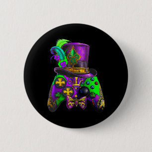 Badge Rond 5 Cm Mardi Gras Video Game Controller E sport pour enfa
