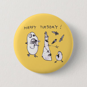 Badge Rond 5 Cm Mardi heureux ! Bouton