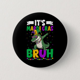 Badge Rond 5 Cm Mardigator Alligator Bruh Mardi Gras Costume Ados