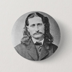 Badge Rond 5 Cm Maréchal Wild Bill Hickok tireur de l'Ouest améric