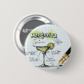 Badge Rond 5 Cm Margarita Cocktail Recette (Devant & derrière)
