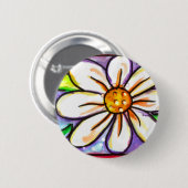 Badge Rond 5 Cm Marguerite (Devant & derrière)