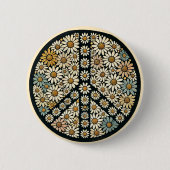 Badge Rond 5 Cm Marguerite des signes de paix (Devant)