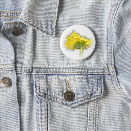 Badge Rond 5 Cm marguerite jaune (En situation)