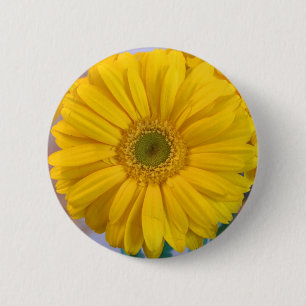 Badge Rond 5 Cm Marguerite jaune de Gerbera
