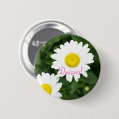 Badge Rond 5 Cm Marguerites ! bouton (Devant & derrière)