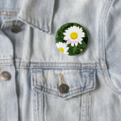 Badge Rond 5 Cm Marguerites ! bouton (En situation)