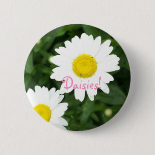 Badge Rond 5 Cm Marguerites ! bouton