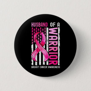 Badge Rond 5 Cm Mari D'Un Guerrier Cancer Du Sein Usa