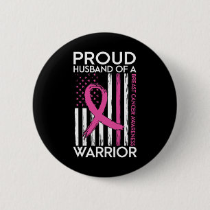 Badge Rond 5 Cm Mari D'Une Équipe De Soutien Au Cancer Du Sein Du 