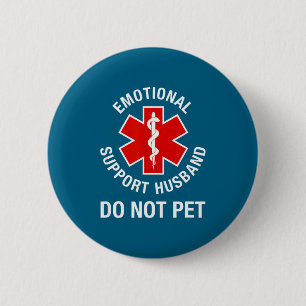 Badge Rond 5 Cm Mari Funny Pas de Soutien Émotionnel de Mari Compa