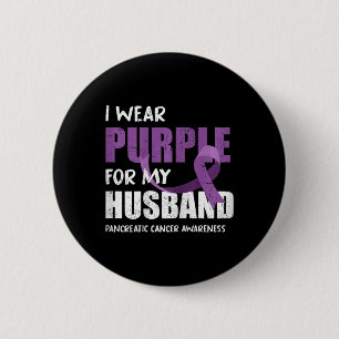 Badge Rond 5 Cm Mari guerrier Ribbon pourpre Cancer pancréatique A