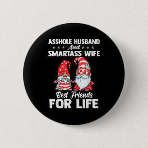 Badge Rond 5 Cm Mari troué et femme intelligente meilleurs amis po