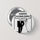 Badge Rond 5 Cm Mariage accompli "par mission" (Devant & derrière)