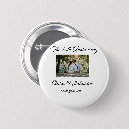Badge Rond 5 Cm Mariage Anniversaire ajouter nom année image texte (Devant & derrière)