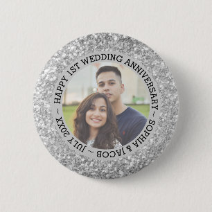 Badge Rond 5 Cm Mariage Anniversaire Photo personnalisée