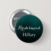 Badge Rond 5 Cm mariage blanc et Parties scintillant vert (Devant & derrière)