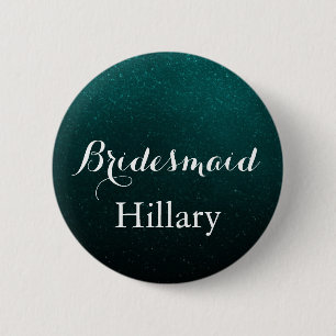 Badge Rond 5 Cm mariage blanc et Parties scintillant vert