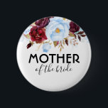 Badge Rond 5 Cm Mariage bleu et rouge bordeaux<br><div class="desc">Bouton mariage pour mère,  père,  soeur,  frère de la mariée ou du marié</div>
