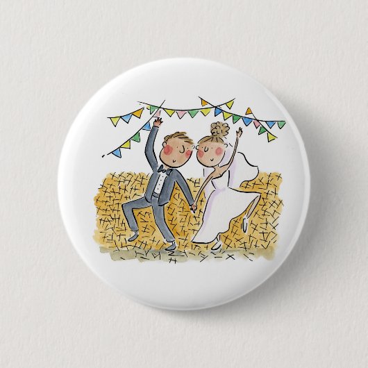 Badge Rond 5 Cm Mariage campagnard (Devant)
