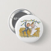 Badge Rond 5 Cm Mariage campagnard (Devant & derrière)