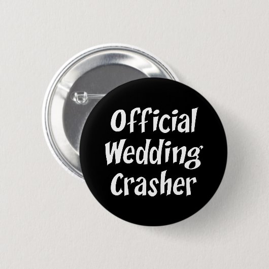 Badge Rond 5 Cm Mariage Crasher (Devant & derrière)