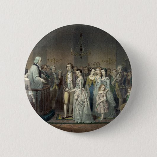Badge Rond 5 Cm Mariage de George Washington (Devant)