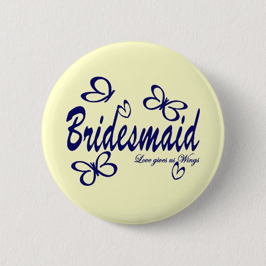 Badge Rond 5 Cm Mariage de papillon/ domestique (Devant)