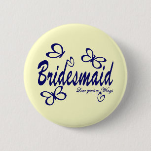 Badge Rond 5 Cm Mariage de papillon/ domestique