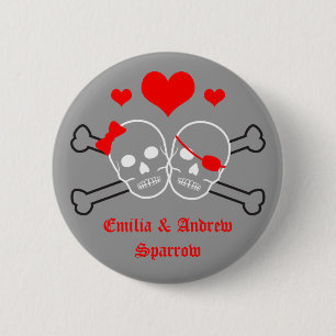 Badge Rond 5 Cm mariage de pirate