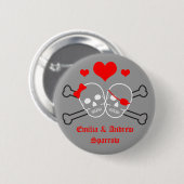 Badge Rond 5 Cm mariage de pirate (Devant & derrière)