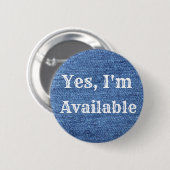 Badge Rond 5 Cm Mariage de thème bleu blanc Denim (Devant & derrière)