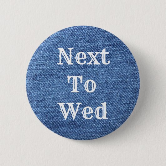 Badge Rond 5 Cm Mariage de thème bleu blanc Denim (Devant)