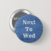 Badge Rond 5 Cm Mariage de thème bleu blanc Denim (Devant & derrière)
