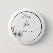 Badge Rond 5 Cm Mariage d'élégance sophistiqué Keepsaké (Devant)
