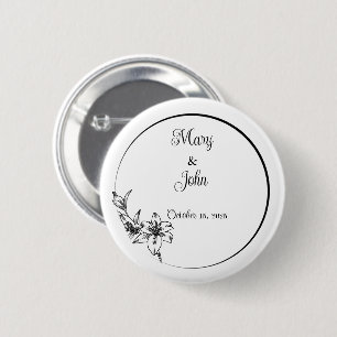 Badge Rond 5 Cm Mariage d'élégance sophistiqué Keepsaké
