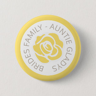 Badge Rond 5 Cm Mariage distance sociale accueil rose jaune