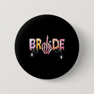 Badge Rond 5 Cm Mariage Éffrayant Halloween Skeleton Bride Just Ma