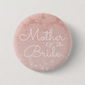 Badge Rond 5 Cm Mariage Élégant Mère Rosée De Mariée (Devant)