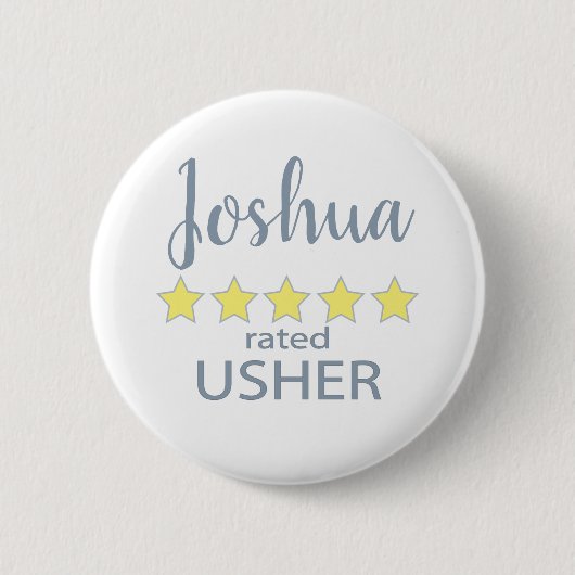Badge Rond 5 Cm Mariage et mariage 5 étoiles Usher (Devant)
