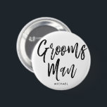 Badge Rond 5 Cm Mariage fait sur commande de style noir de<br><div class="desc">Peu une quelque chose pour vos garçons d'honneur ultra spéciaux. Ayez-les heureux de se tenir prêt votre côté votre jour spécial de mariage avec ce bouton nommé personnalisé unique. Il comporte les mots "garçons d'honneur" dans un texte élégant de style de manuscrit. Sous ceci est une tache pour un nom...</div>