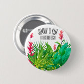 Badge Rond 5 Cm Mariage Feuille vert et rouge Anniversaire (Devant & derrière)