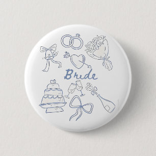 Badge Rond 5 Cm Mariage Fiançailles Couples Mari Épouse