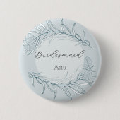 Badge Rond 5 Cm Mariage Fleur sauvage Elegant Boho (Devant)