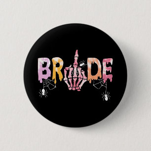 Badge Rond 5 Cm Mariage gothique Éffrayant Halloween squelette mar