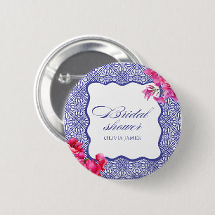 Badge Rond 5 Cm Mariage italien sous les bougainvillées